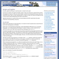 Scripts and Applets - Accessbility