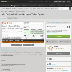 Help Desk - Customer Service - Ticket System