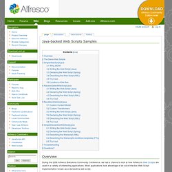 Java-backed Web Scripts Samples - AlfrescoWiki