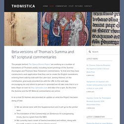 Beta versions of Thomas's Summa and NT scriptural commentaries