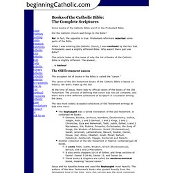 Scripture for All: The Books of the Catholic Bible