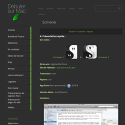 Scrivener - Débuter sur Mac