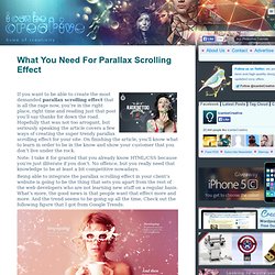 What You Need For Parallax Scrolling Effect