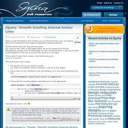 jQuery: Smooth Scrolling Internal Anchor Links