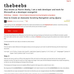 How to Create an Awesome Scrolling Navigation using jQuery - thebeebs