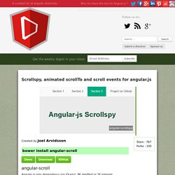 Scrollspy, animated scrollTo and scroll events for angular.js