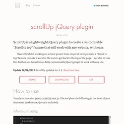 scrollUp jQuery plugin — Mark Goodyear — Front-end developer and designer