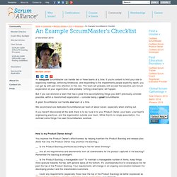 An Example ScrumMaster's Checklist