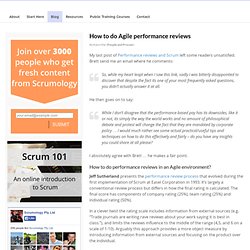 Agile performance reviews and guidelines for scrum.