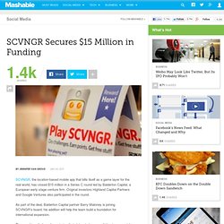 SCVNGR Secures $15 Million in Funding