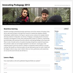 Innovating Pedagogy 2013