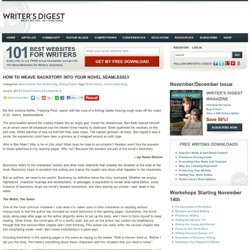 How to Weave Backstory Seamlessly Into Your Novel