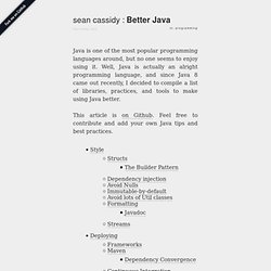 sean cassidy : Better Java
