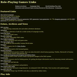Sean Mead's Role-Playing Games Links