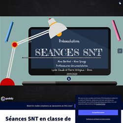 Séances SNT en classe de seconde by Laurence Berthet on Genially