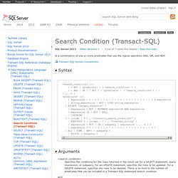 Search Condition (Transact-SQL)