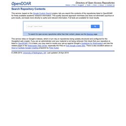 Search Contents of Open Access Repositories