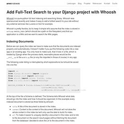Add Full-Text Search to your Django project with Whoosh
