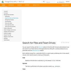 Search for Files and Team Drives  