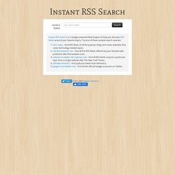 RSS Feed Search Engine