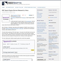 RDF Search Engine Glimmer Released by Yahoo