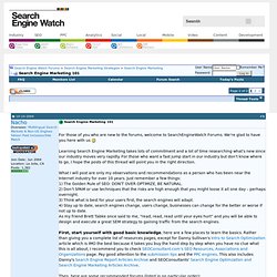 Search Engine Marketing 101 - Search Engine Watch Forums