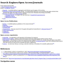 Search Engines:Open Access/Journals