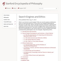 Search Engines and Ethics