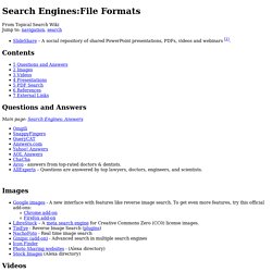 Search Engines:File Formats