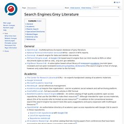 Search Engines:Grey Literature