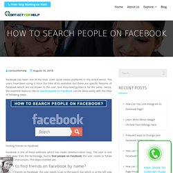 HOW TO SEARCH PEOPLE ON FACEBOOK