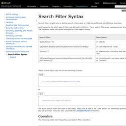Search Filter Syntax (Windows)