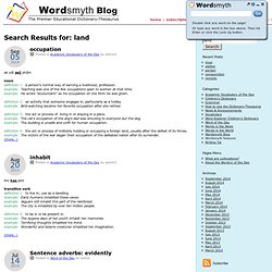 Search for "land" - Wordsmyth Blog