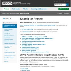 USPTO - recherche de brevets USA