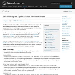 Search Engine Optimization for WordPress