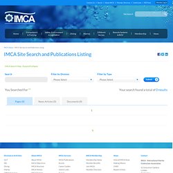 IMCA Site Search and Publications Listing