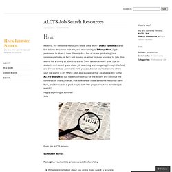 ALCTS Job Search Resources Hack Library School