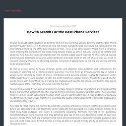 How to Search For the Best Phone Service?