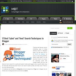 17 Best 'Label' and 'Feed' Search Techniques in Blogger