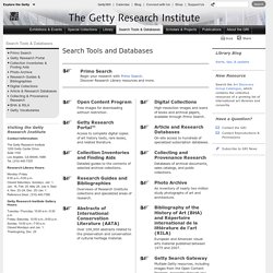 Search Tools and Databases