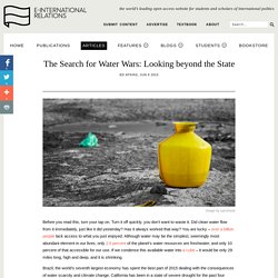 The Search for Water Wars: Looking beyond the State