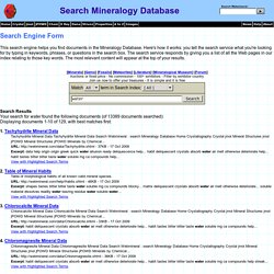 Search Webmineral