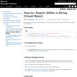 How to: Search Within a String (Visual Basic)