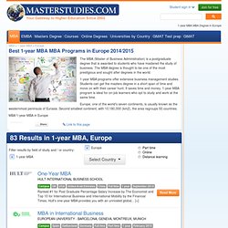1-year MBA Europe - MBA programs in Europe - MBA