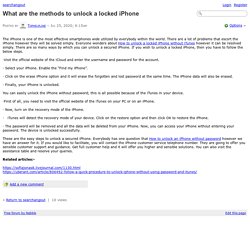 searchangout - What are the methods to unlock a locked iPhone