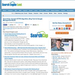 SearchCap: Google HTTPS Algorithm, Bing Tech & Google Management Book