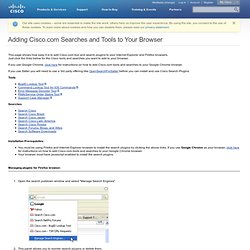 Adding Cisco.com Searches and Tools to your Browser