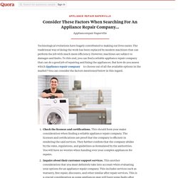 Consider These Factors When Searching For An Appliance Repair Company