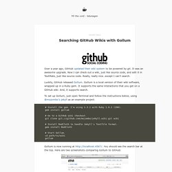 Searching GitHub Wikis with Gollum