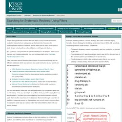 Using Filters - Searching for Systematic Reviews - LibGuides at King’s College London